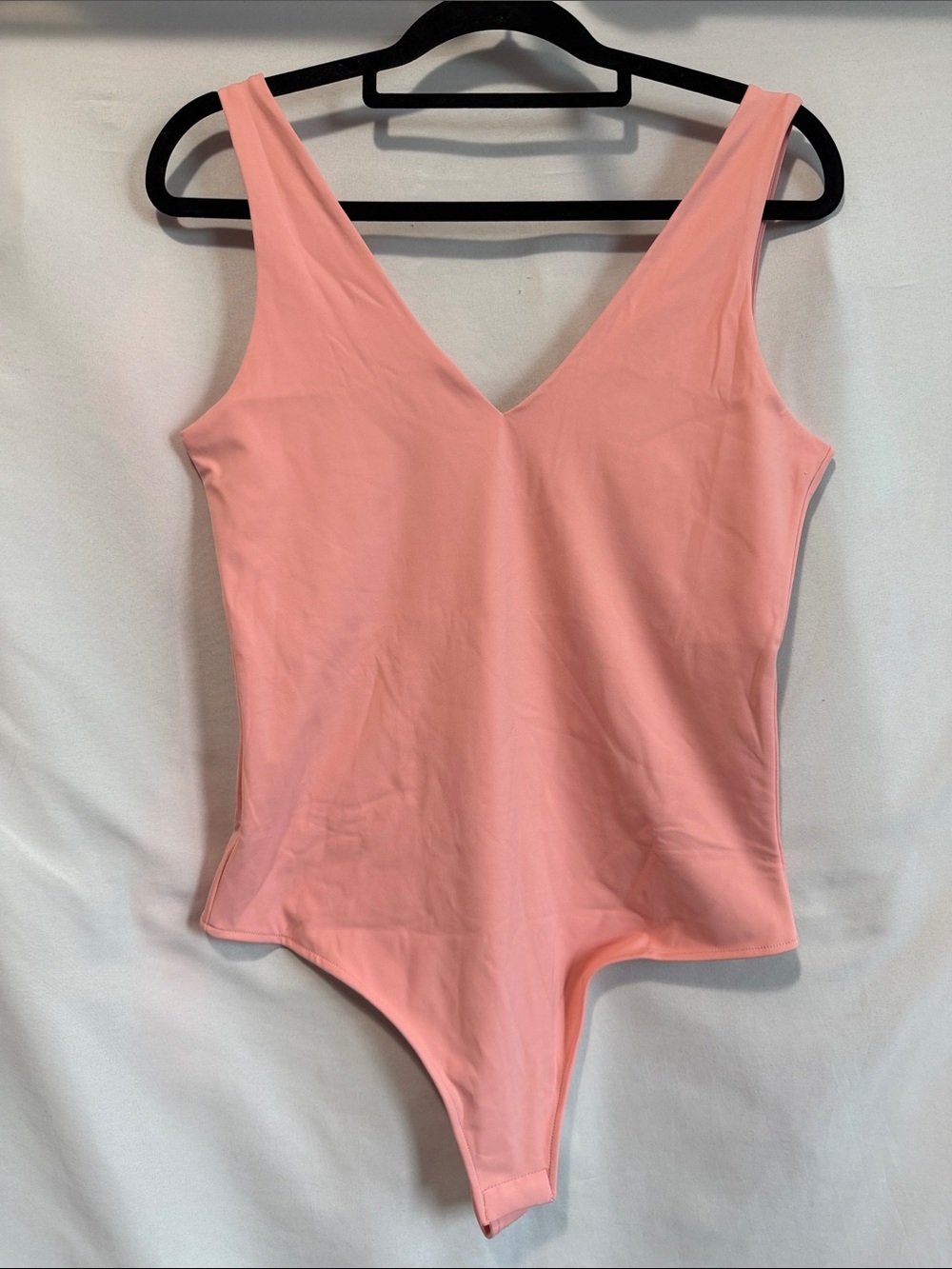 Sleeveless V-Neck Pink Bodysuit for Women
